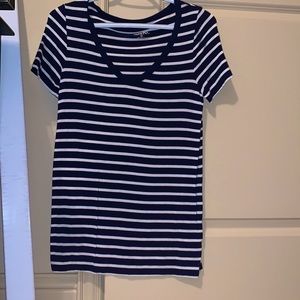 Navy & White, striped, T-Shirt, Merona, XS